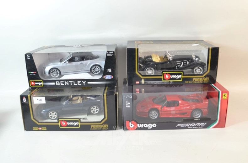 9 Modellautos ''BURAGO'', Maßstab 1:18