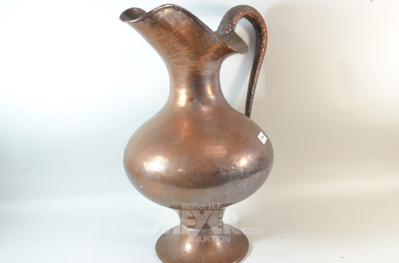 gr. Kupferkrug, Höhe: ca. 55 cm