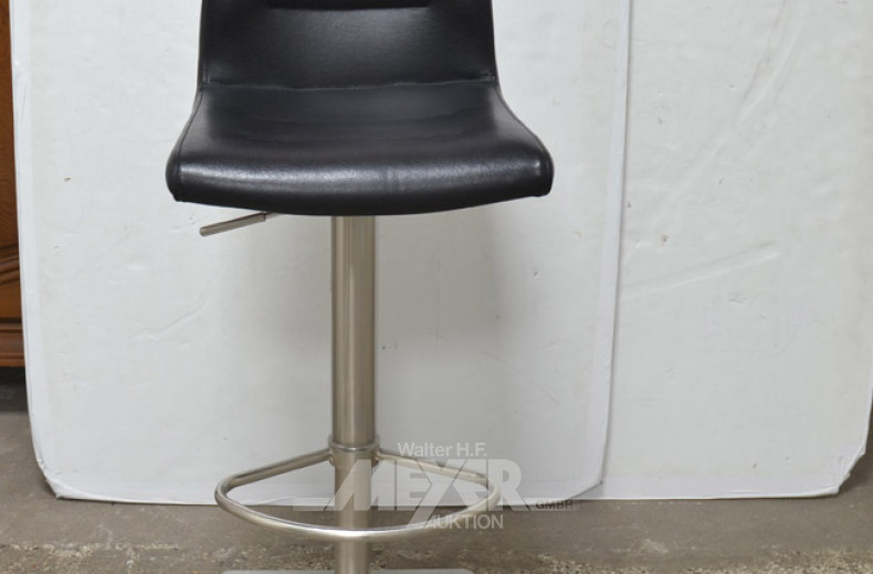 7 Barhocker, Bezug Kunstleder schwarz