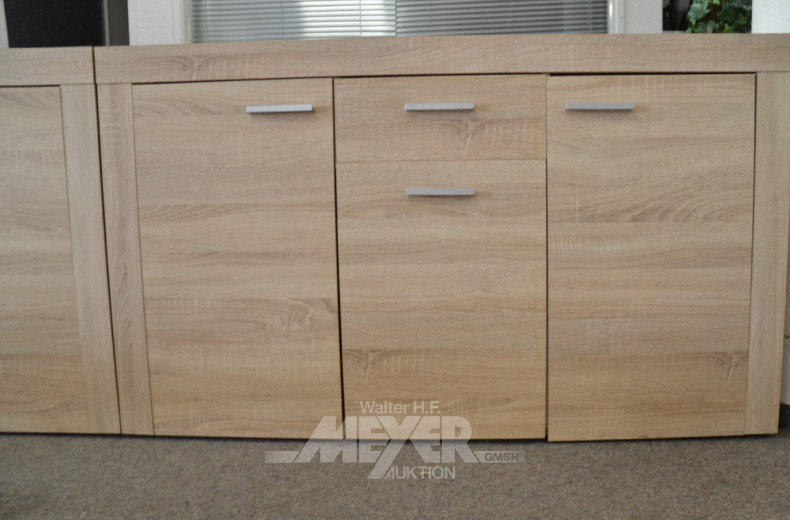 2 Anrichten, Kunstsoff-Eichedekor, hell