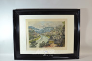 Farbradierung ''Salzburg, Panorama''