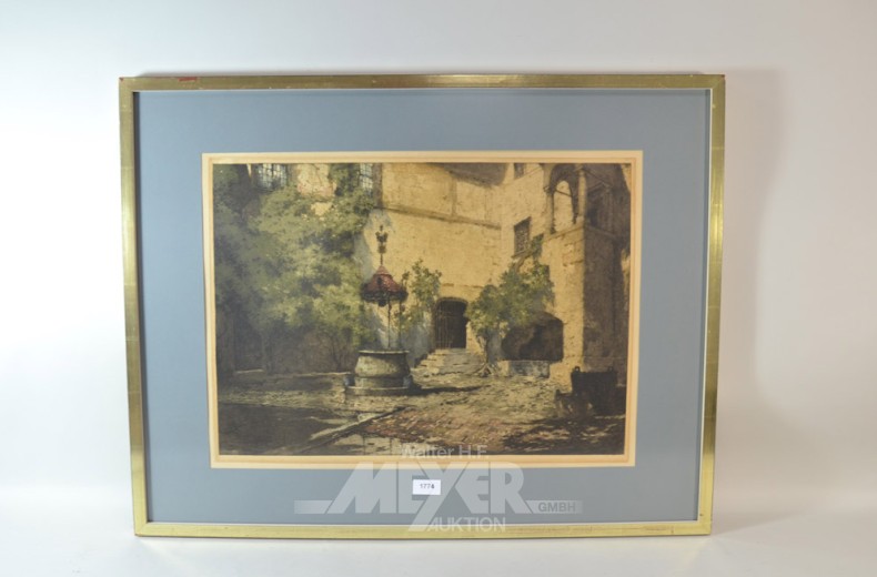 Farbradierung ''Österreich, Burg