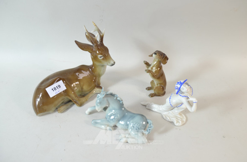 4 versch. Porzellan Figuren,