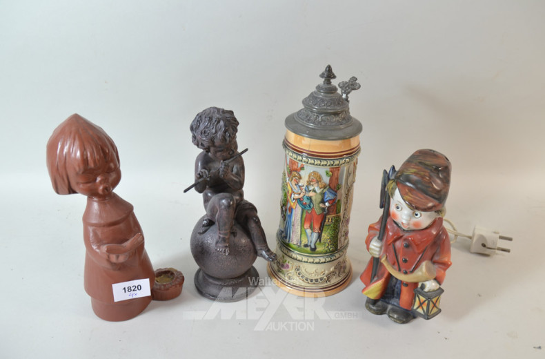 4 Teile Porzellan und Kunststoff: