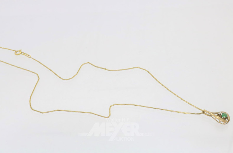 Kette mit Anhänger, 333er GG, ca. 2 g.,