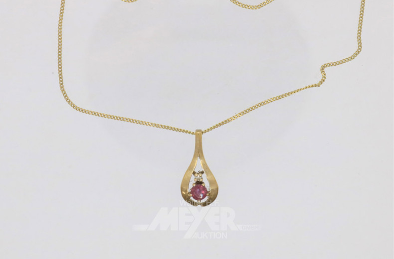 Kette mit Anhänger, 333er GG, ca. 2 g.,