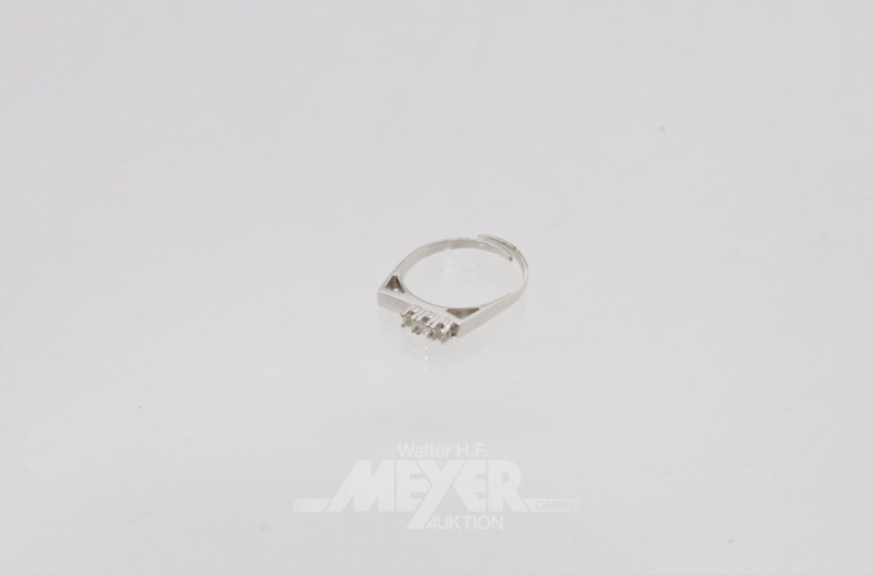 2 Damenringe, Silber, mit weißem Stein,