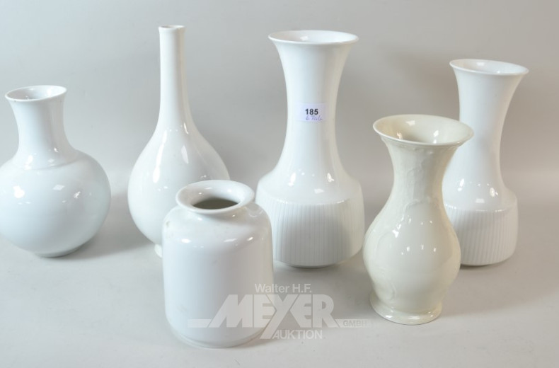 6 Porzellan Vasen ''KPM / Rosenthal /