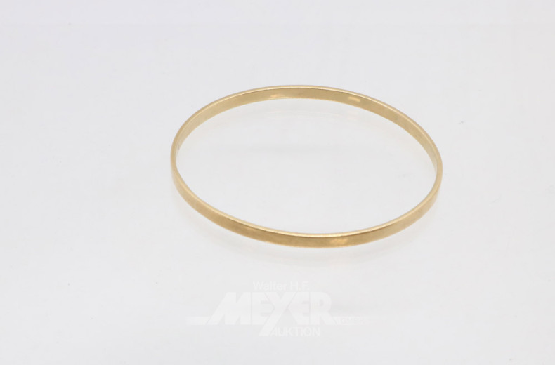 Armreif, 585er RG, ca. 21 g.,