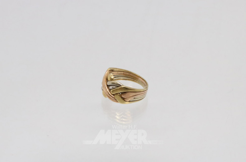 Damenring, 585er GG/WG/RG, ca 9 g.,