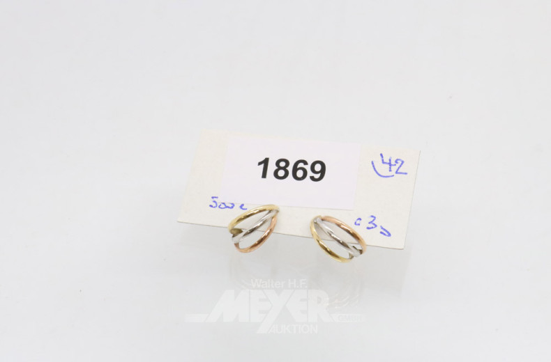 Paar Ohrringe, 585er GG/RG