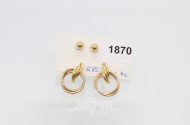 2 Paar Ohrringe, 585er GG, ca. 6 g.