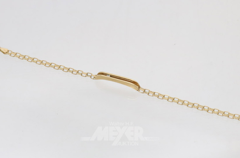 Fantasiearmband, 585er GG, ca. 7 g.,