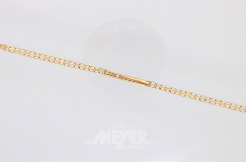 Fantasiearmband, 585er GG, ca. 7 g.,