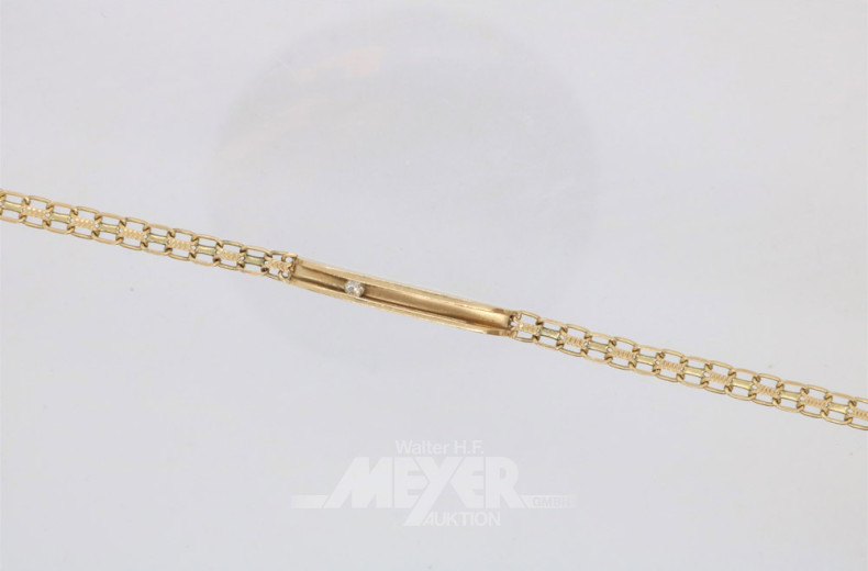 Fantasiearmband, 585er GG, ca. 7 g.,