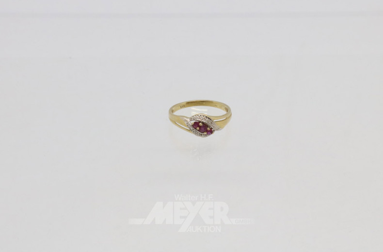 Damenring, 585er GG, ca. 2,6 g.,