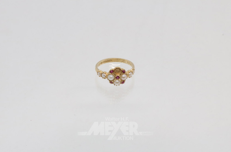 Damenring, 585er GG, ca. 3,6 g.,