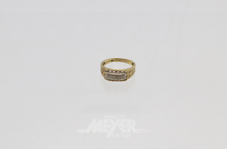 Damenring, 585er GG, ca. 3 g., besetzt