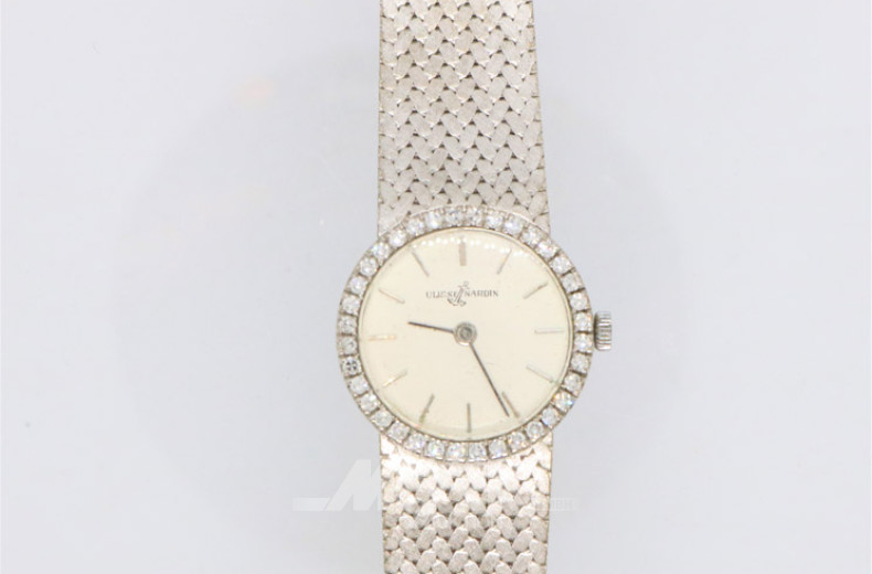 Damenarmbanduhr, 750er WG rhodiniert