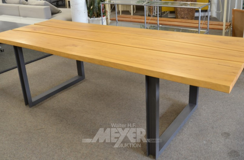 Eßtische, Metallgestell, Platte