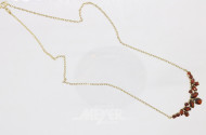 Collier, vergoldet, mit Granaten