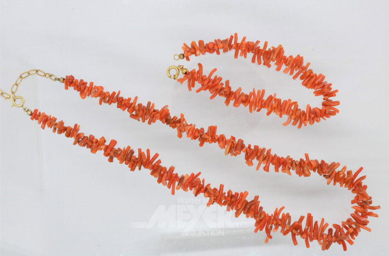 Korallenkette mit Armband