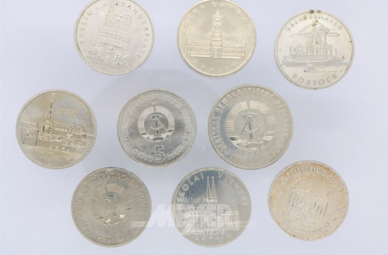 Repräsentationskassette mit 11 Münzen