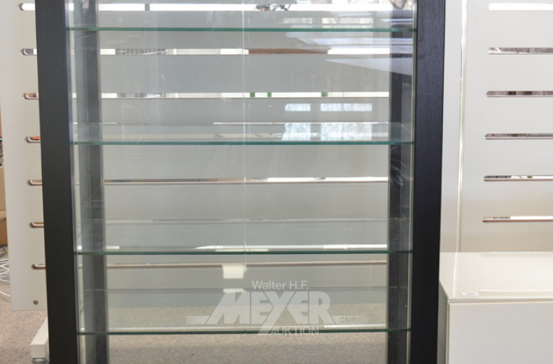 2 Vitrinen-Schränke, halb-hoch, je 2 türig