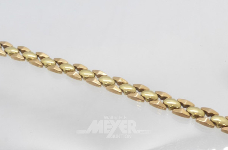 Armband, 585er GG, ca. 17 g.