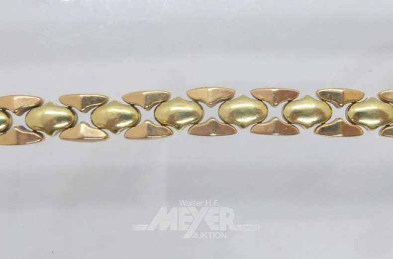 Armband, 585er GG, ca. 17 g.