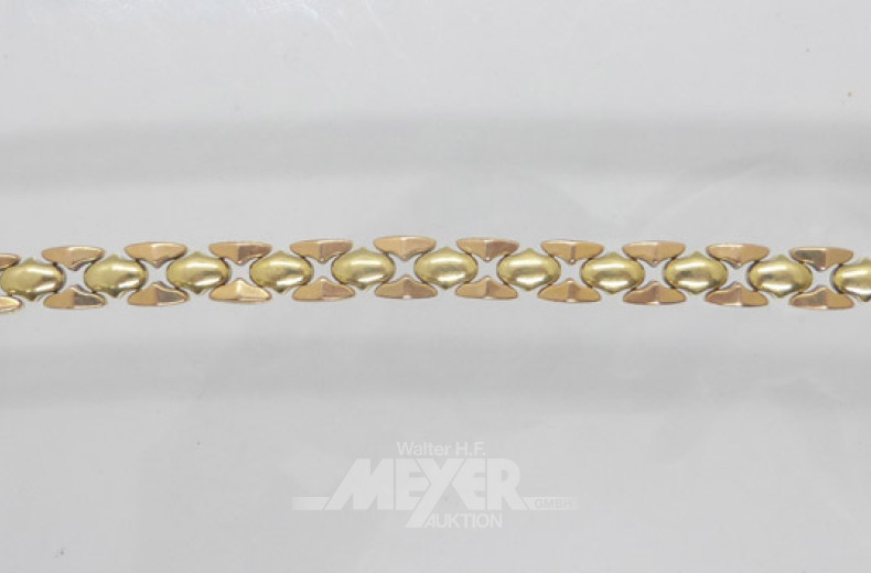 Armband, 585er GG, ca. 17 g.