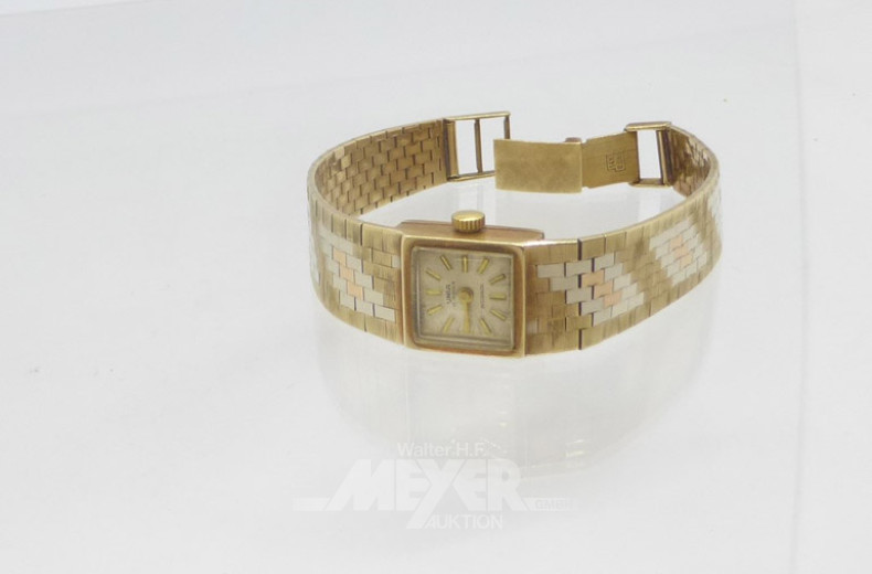 kl. Damenarmbanduhr, 585er GG ''UNIA''