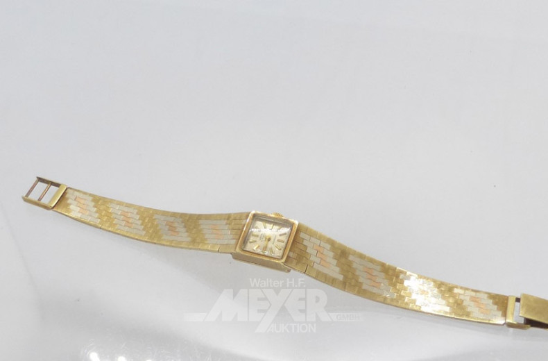 kl. Damenarmbanduhr, 585er GG ''UNIA''