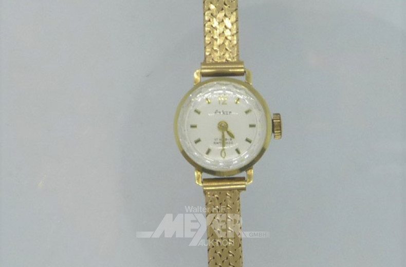 kl. Damenarmbanduhr, 585er GG