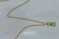 Kette mit Anhänger, 585er GG, besetzt