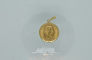 Münzanhänger, 585er GG-Fassung,