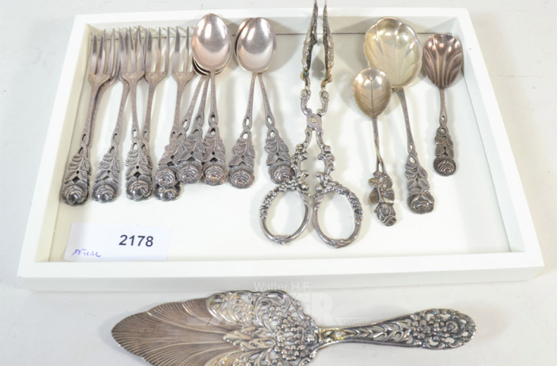 17 Teile Kuchenbesteck, Hildesheimer Rose,