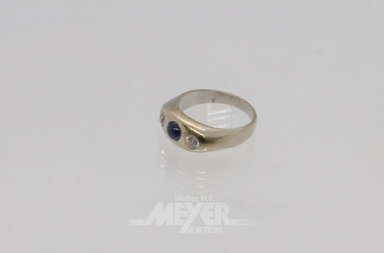 Damenring, 585er WG, besetzt mit