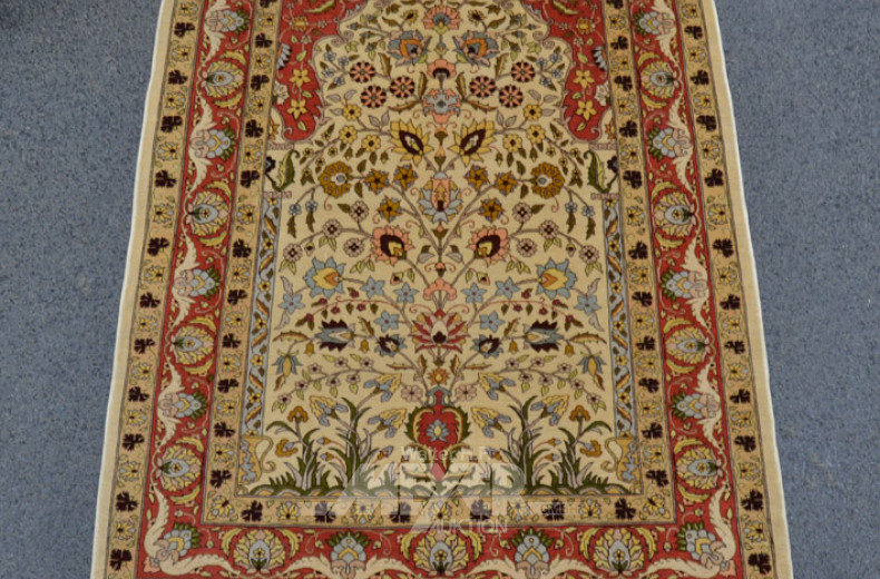 Seiden-Brücke, beige/orangegrundig