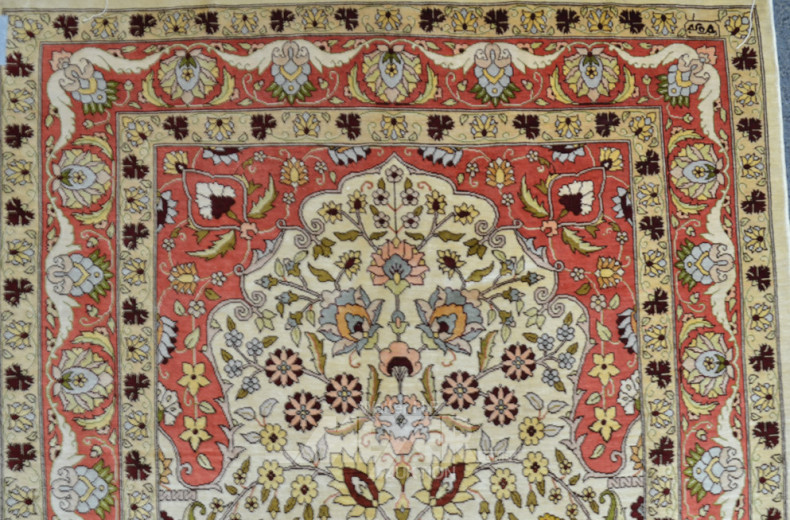 Seiden-Brücke, beige/orangegrundig