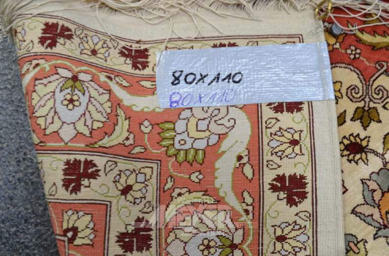 Seiden-Brücke, beige/orangegrundig