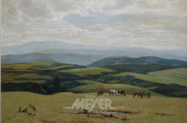 Gemälde ''Pferdeweide im Schwarzwald''