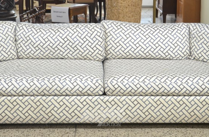 2 Polstersofas, 3-sitzig, Bezug hell