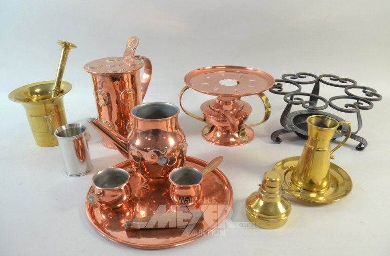Posten Messing/Kupfer Dekorationen: