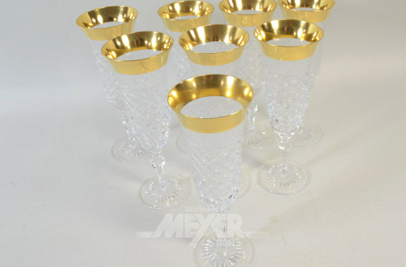 8 Kristall Sektgläser