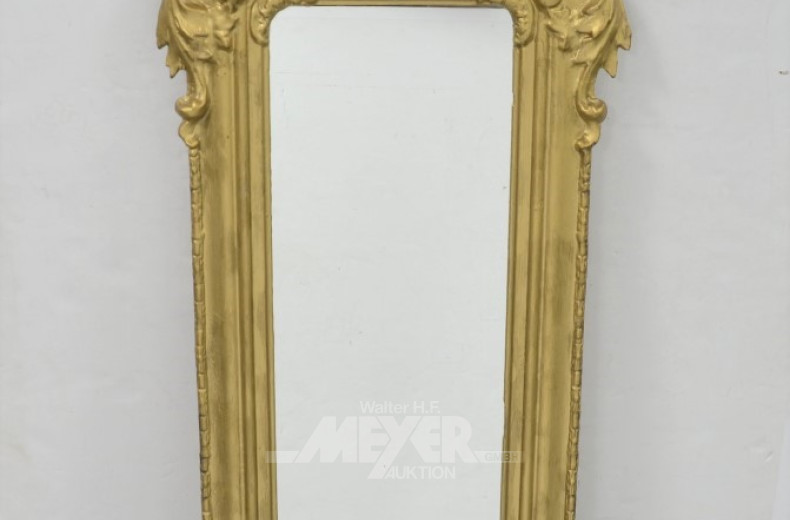 Flurspiegel, goldfarbiger Holzrahmen