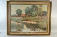 Gemälde  ''Bauernhaus im Moor''