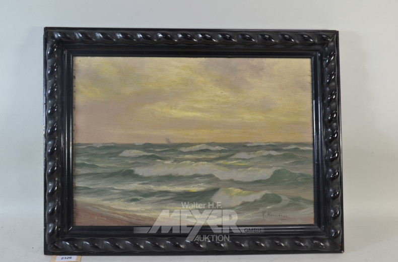 Gemälde  ''See, Wellen, Schiff''