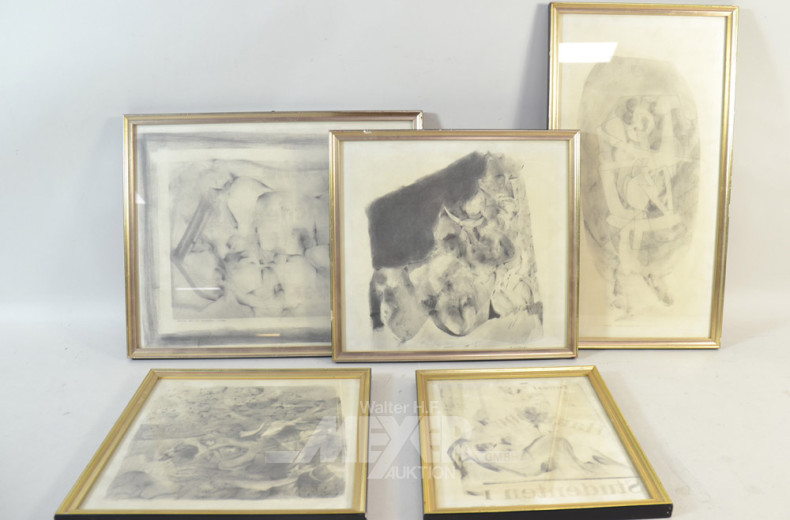 7 Zeichnungen  ''menschliche Darstellungen''