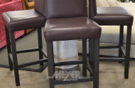 3 Barhocker/Hochstühle, Bezug Leder,
